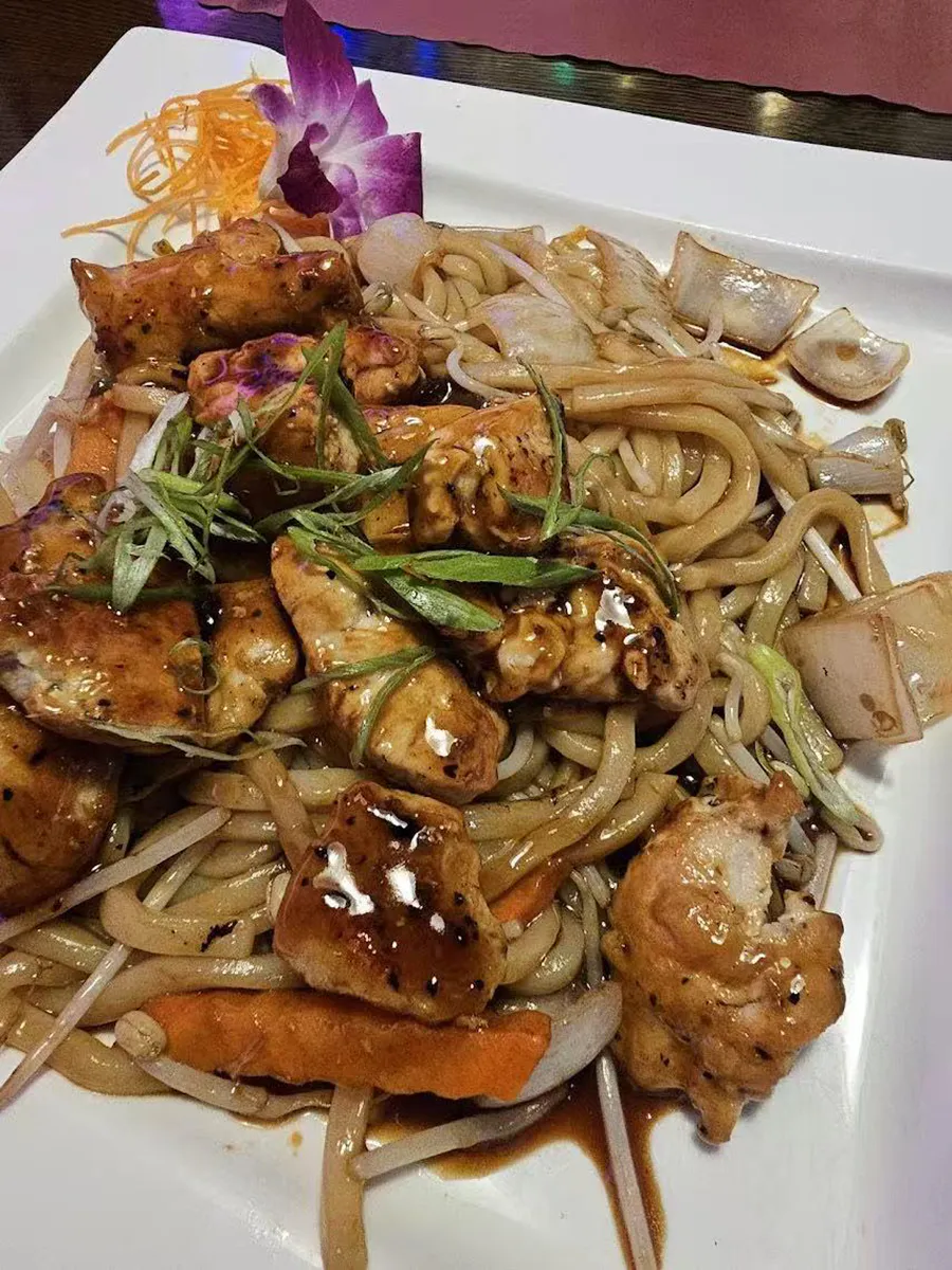 Stir-fried Udon at Fancy Q Sushi & Thai, an Asian Fusion Restaurant in Davenport